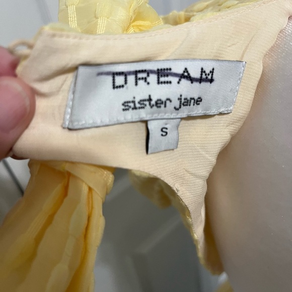 Sister Jane Yellow Puff Sleeve Mini Dress Size Small - Picture 7 of 12